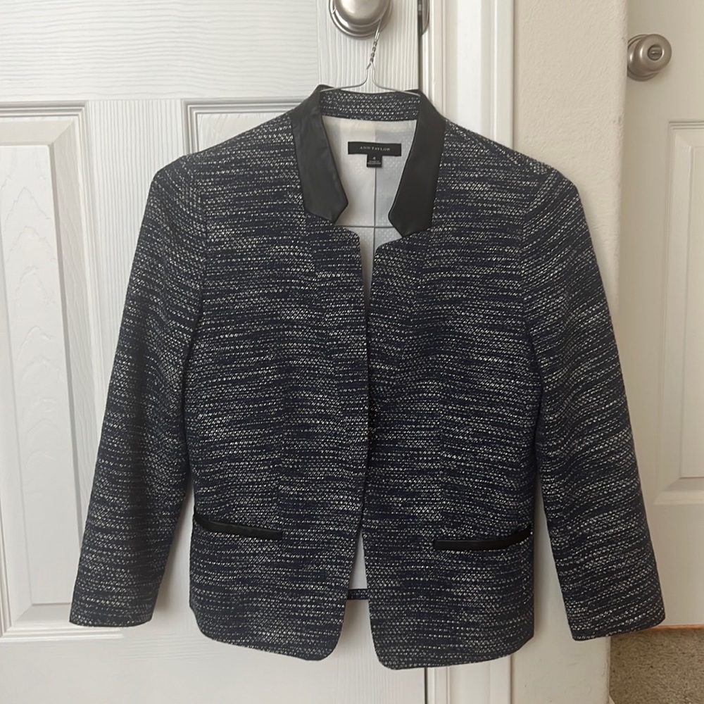Ann Taylor Blue Pattern Blazer